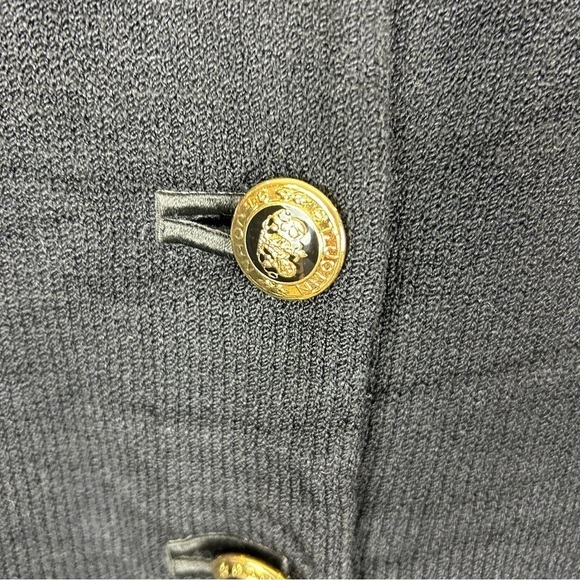 St. John Basics Santana Knit Button Front Sweater Cardigan Large Black - Picture 11 of 13